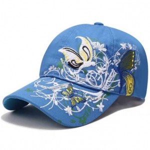 cotton Embroidered Flower Butterfly Baseball Cap