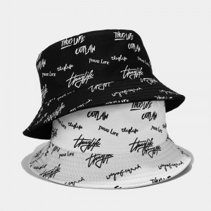 Reversible Printed and Embroidered Cotton Bucket Fisherman Hat With Custom Logo
