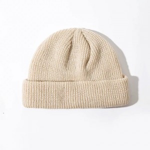 Fashion Scolid Color Soft Custom Jacquard Beanie Hat For Women