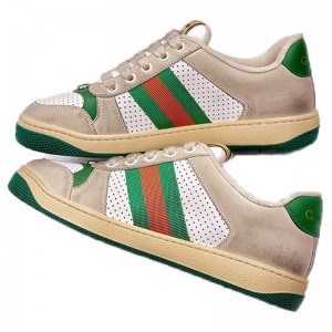 GG Screener Leather Sneaker Gray Green Retro Shoes Coming Out