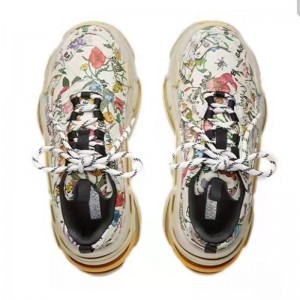 GG x BLCG The Hacker Project Triple-S flowers Casual Shoes On Jeans
