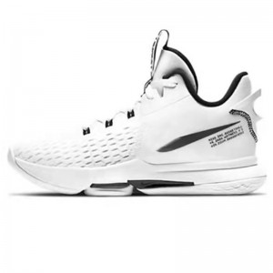 Lebron Witness 5 white and black Basketball Shoes Ankle Support