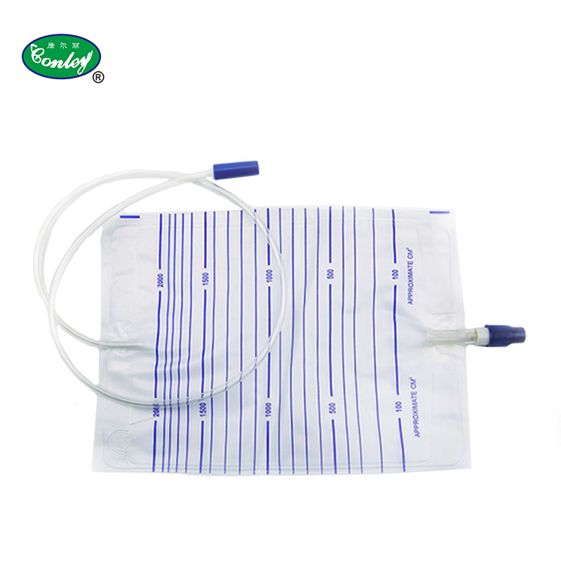 Disposable Drainage Bag Non-Return Design Different Thickness Push Pull Valve Urine Bag Featured Image