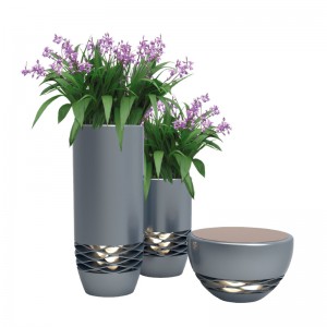 Luci per fioriere, bella fioriera in alluminio per esterni/interni led per fioriere, decorazione di giardino led vaso di fiori
