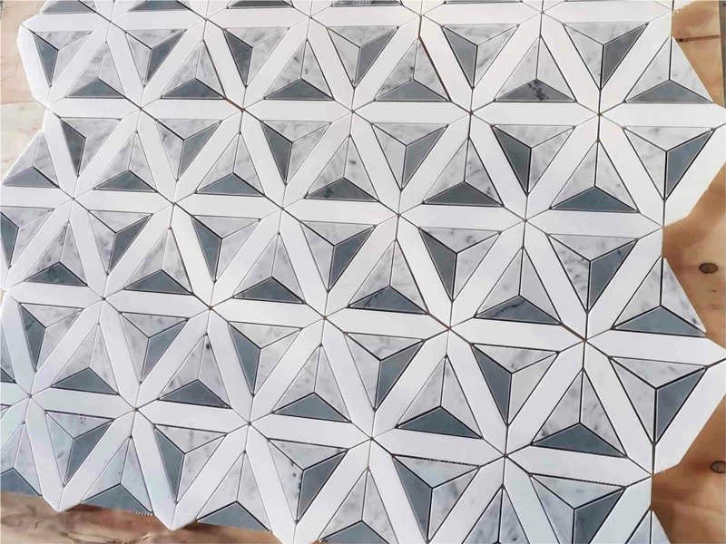 3D Stone Mosaic Жаңы келүү Алмаз 3D Stone мозаика плиткасы чакан аймакты жасалгалоо үчүн