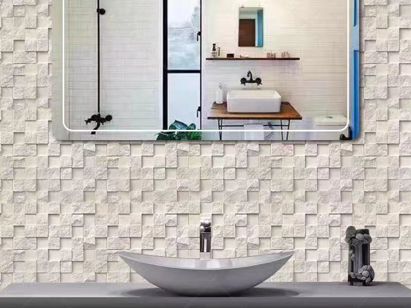 3D kamenná mozaika travertin rozměrné backsplash pro marnost pozadí zdi