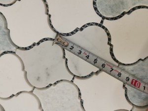 Xiav Thiab Dawb Teeb Waterjet Pob Zeb Mosaic Marble (1)