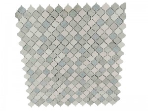 Blauwe en wyt Lantern Waterjet Stone Mosaic Marble Arabesque Tile