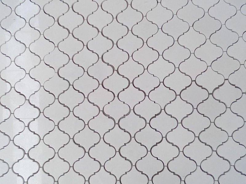 Көк жана ак фонарь Waterjet Stone мозаика мрамор