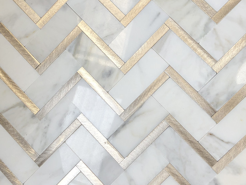 Aes Inlay Marmor Herringbone Mosaic Tile For Kitchen And Bathroom