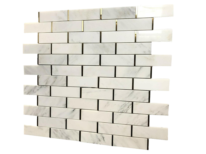 Carrara wite marmer en metalen mozaïek Backsplash Subway Tile