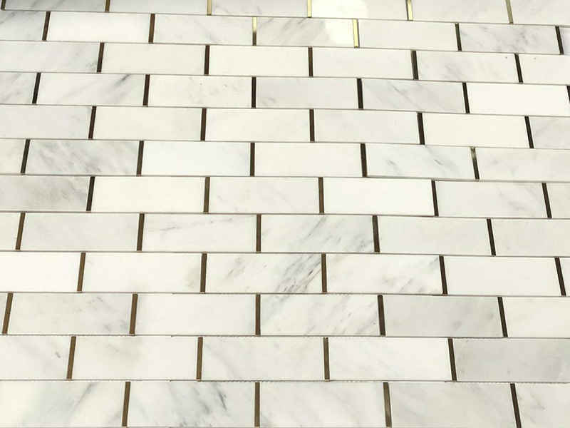 Carrara-Alb-Marmură-Și-Metal-Mozaic-Backsplash-Subway-Tile-(5)