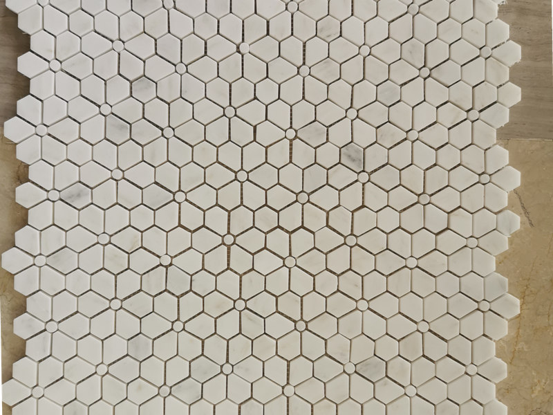 China Factory Famatsiana White Marble Flower Mosaic Wall & Floor Tile (5)