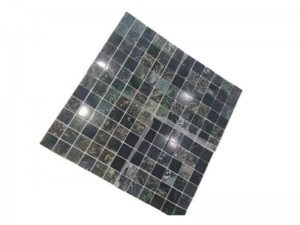 China Green Flower Marble Square Mosaic Tile For Pool Rufe