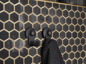 Skrautlegar marmara- og málmbakflísar Hexagon Honeycomb Mosaic fyrir veggskreytingar