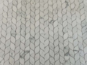 Keleti fehér márvány mozaik levél mintás mozaik fali csempe