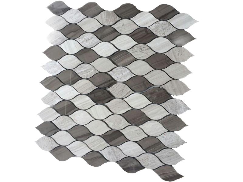 Pabrik Price Leaf Stone Mosaic China Wooden Marble Waterjet Tiles