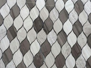 Factory Price Folium Stone Mosaic Sinis Marmor ligneum Waterjet Tiles