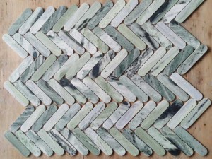 Azulejo de mosaico de mármol verde