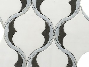 Қолмен жасалған арабесктік мәрмәр мозаикалық плиткасы Backsplash қабырға плиткалары үшін