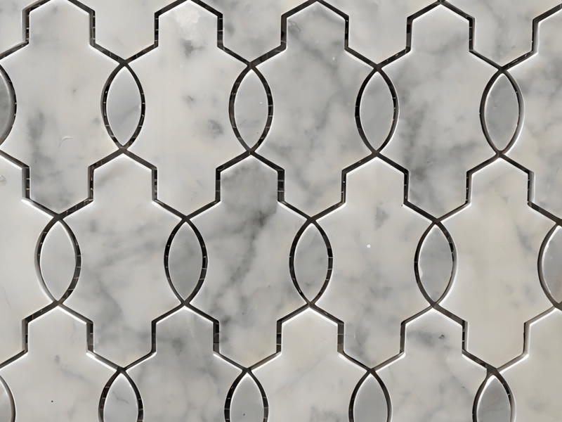 Taas-kalidad nga Carrara White Mosaic Lantern Shaped Backsplash Tile (1)