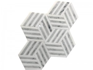 Visokokvalitetni prugasti 3d mramorni mozaici Cube Design Tiles Company