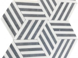 Høykvalitets stripete 3d marmormosaikker kubedesignflisfirma