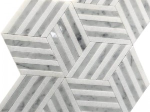 Visokokvalitetni prugasti 3d mramorni mozaici Cube Design Tiles Company