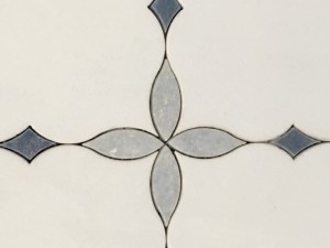 គុណភាពខ្ពស់ ក្បឿង Waterjet Mosaic បន្ទប់ទឹក ជញ្ជាំងថ្ម Mosaic