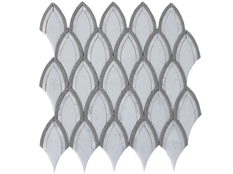 Mosaicu di foglia di marmura bianca di alta qualità per muru