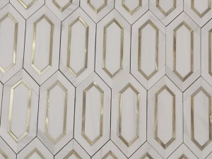 Naturaalne dolomiidist piketi poleeritud marmorist mosaiikplaat vannitoa seina jaoks