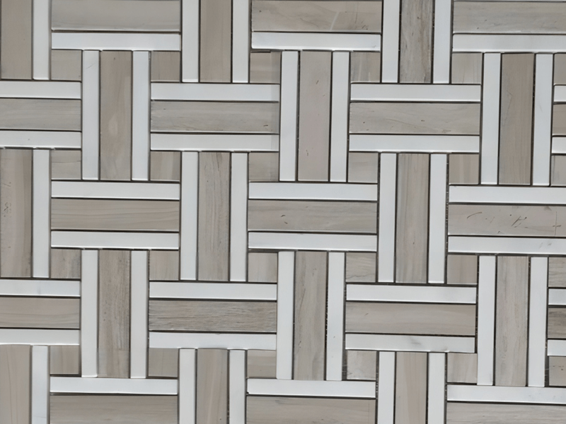 Namų apdaila Natūralus akmuo Nauja Basketweave grindų plytelių marmurinė mozaika