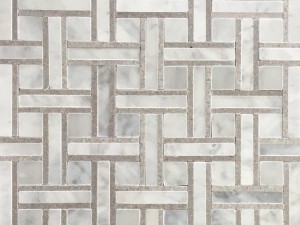 Šlifuota Bianco Carrara marmurinė mozaikinė plytelė prausyklos virtuvei vonios kambariui
