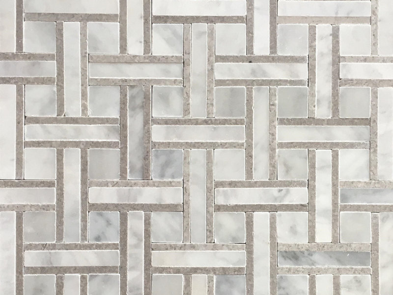 Šlifuota Bianco Carrara marmurinė mozaikinė plytelė, skirta vonios kambariui, virtuvei, vonios kambariui