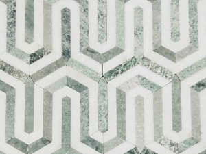 ຂາຍຮ້ອນຈີນກະເບື້ອງຫີນອ່ອນ Geometric Harlow Picket Mosaic Stone