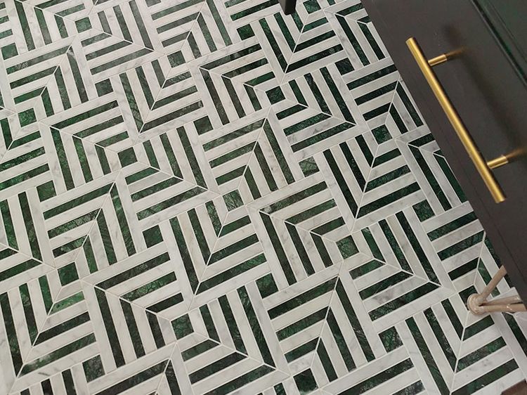 Hot Sale Green And White Diamond Marble Mosaic Design Supplier (6)