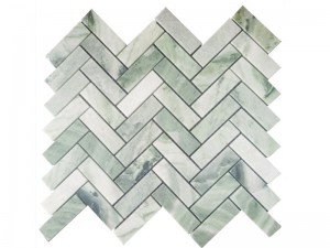 Zafin Siyar Koren Kashi Marble Mosaic Tile Don Bathroom/Kinchen
