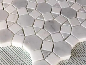 Karštas išpardavimas Pallas Waterjet Marble Mosaic Gray & White Tile Backsplash