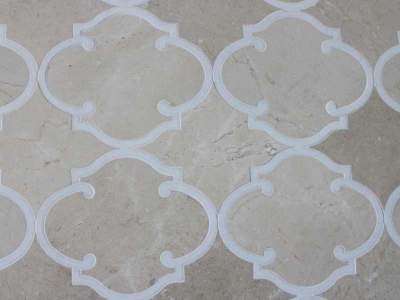 Venda quente de mosaico de pedra branca decorativa de mármore backsplash (5)
