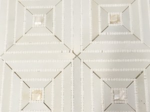 Bijeli dijamantni mozaik od mramora i školjki za kuhinju/kupaonicu