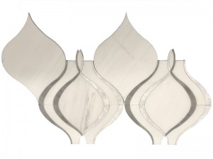 Дубал жасалгасы үчүн мрамор Waterjet Дизайн Pearl Arabesque плиткасы