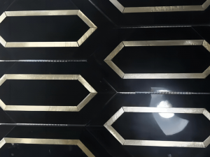طراحی مدرن پیکت شش گوشه دکوراسیون داخلی کاشی موزاییک سنگ سیاه