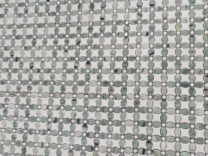Заманауи дизайн ақ және жасыл су ағынды мәрмәр мозаикалық лалагүл гүл тақтайшасы (5)