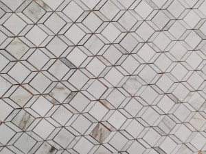 Partihandel 3d Cube Tile Backsplash Calacatta Gold Marble Mosaic Tile