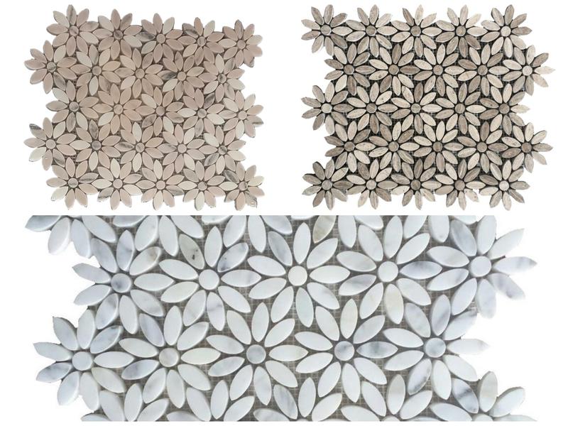 Natural Marble Flower Waterjet Mosaic For Indoor & Terrace Tile