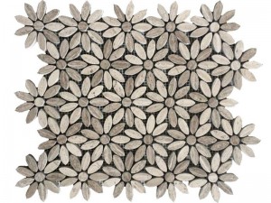 屋内&テラスタイル用の天然大理石の花ウォータージェットモザイク