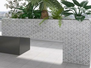 Naturlig marmorblomst vandstrålemosaik til indendørs- og terrassefliser (8)
