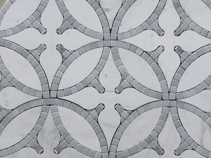 Naturlig marmor vandstråle grå og hvid mursten mosaik fliser til væg