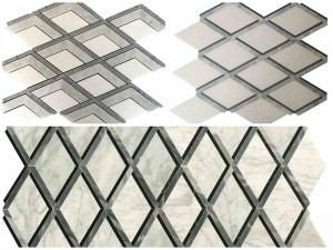 China 3d Adayeba Stone Tiles Rhombus Marble Fun Wall Backsplash