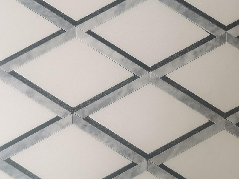 Natural-Stone-3D-Rhombus-Marble-Tile-In-White-And-Gray-Colour-(9)